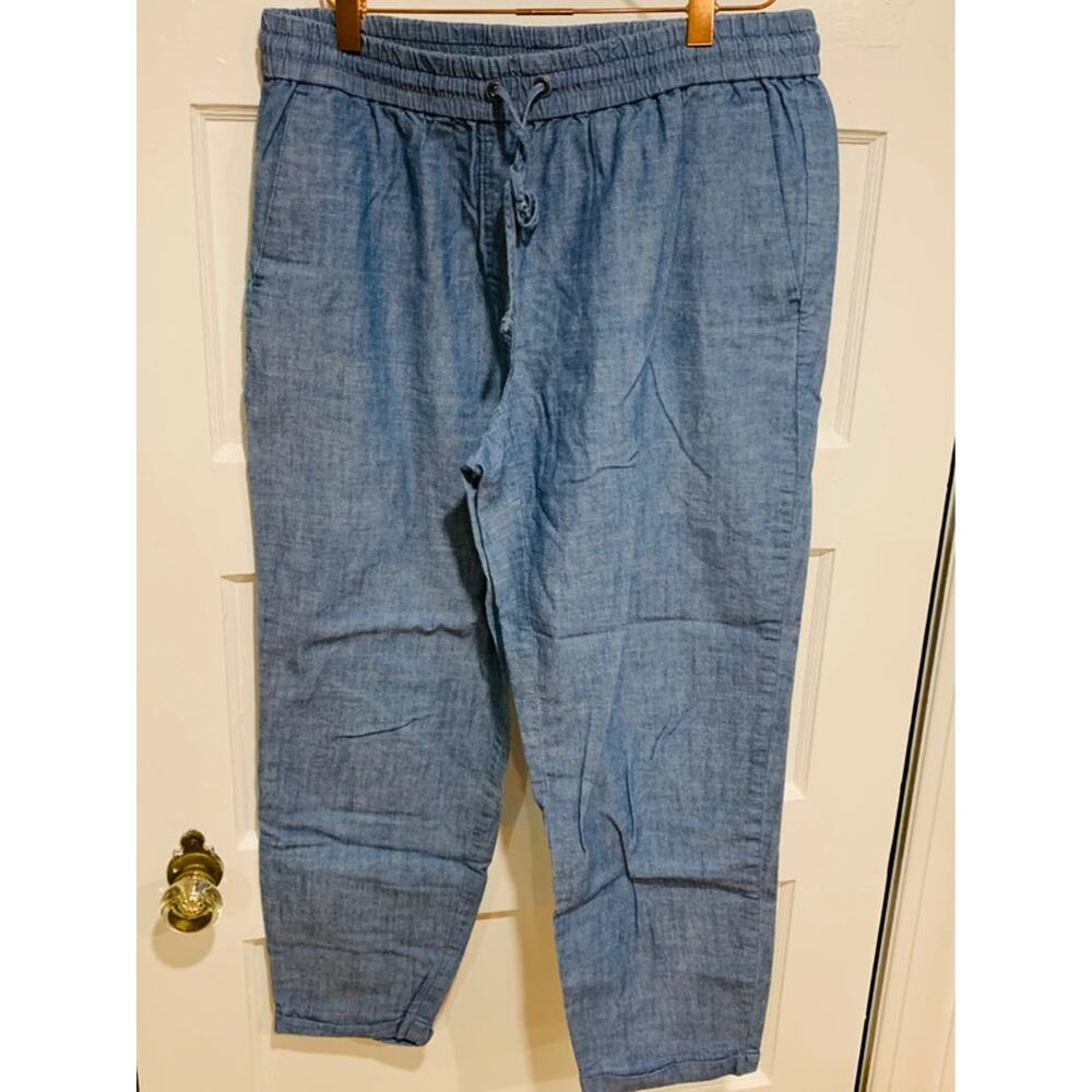 J.Crew Factory Women's Size 8 Chambray Drawstring Pants, Relaxed Fit Cotton - Picture 5 of 9